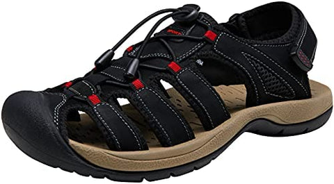 Men's Sandals Summer Casual Genuine Leather Beach Sandals for Men Outdoor and Indoor Comfort Open Toe Fisherman Sandals