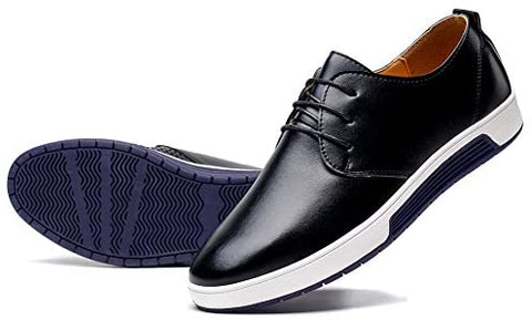 konhill Men's Casual Oxford Shoes - Breathable Dress Shoes Loafers Lace-up Flat Sneakers