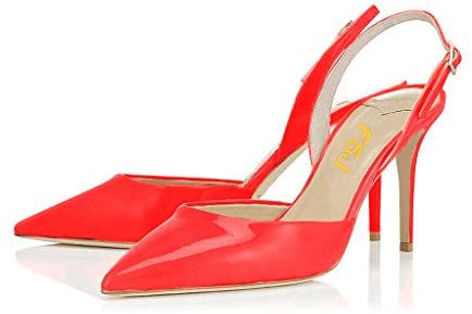 FSJ Women Pointed Toe Pumps Slingback Stilettos Heels Sandals Ankle Strap Shoes Size 4-15 US