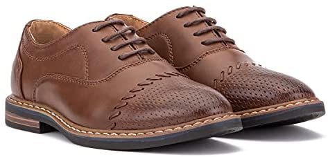 X RAY Footwear Blakely Boy’s Fashion Handcrafted Classic Formal Leather Lace-Up Shoe-Oxford, Cap Toe, Thermoplastic Rubber Outsole