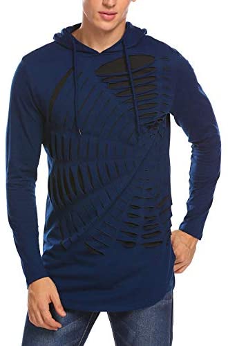 Men's Spider Hooded Web Long Sleeve Casual Lightweight Pullover