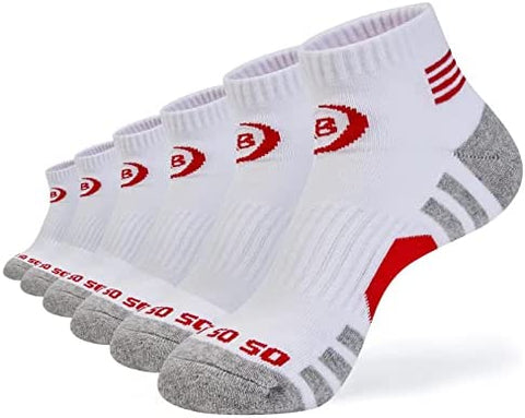 Mens Ankle Socks Athletic Thick Cushioned Breathable 6 Pairs Low MID-CREW With Arch Support Cozy Cotton Socks