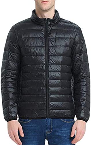 Men's Lightweight Cotton Padded Jacket Classic Winter Stand Collar Puffer Jacket