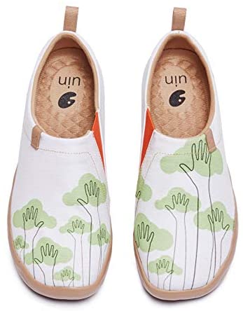 UIN Women's Walking Shoes Slip On Casual Loafers Lightweight Art Painted Comfort Fashion Sneaker Caring for Our Planet