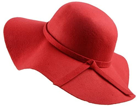 Women's Foldable Wide Brim Felt Bowler Fedora Floopy Wool Hat