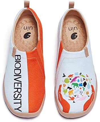 UIN Women's Walking Shoes Slip On Casual Loafers Lightweight Art Painted Comfort Fashion Sneaker Caring for Our Planet