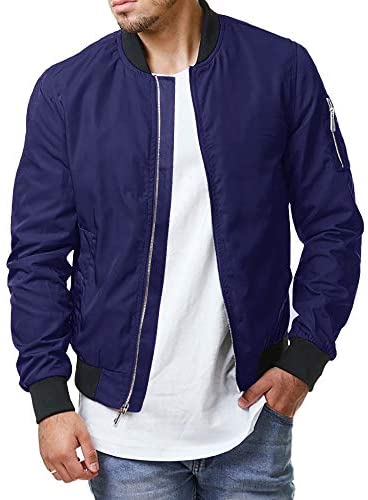 Mens Quilted Bomber Jackets Rib Diamond Lightweight Varsity Jackets Winter Chunky Flight Padded Coat Outwear