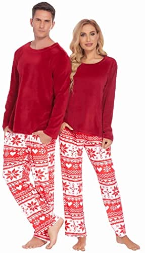 Matching Pajamas for Couples Set Fleece Pjs
