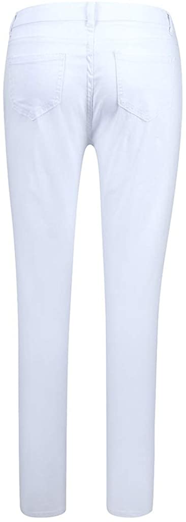 elselect Women's Ripped Jeans for Women High Waist Butt Lifting Skinny Distressed Jeans Leggings with Pockets