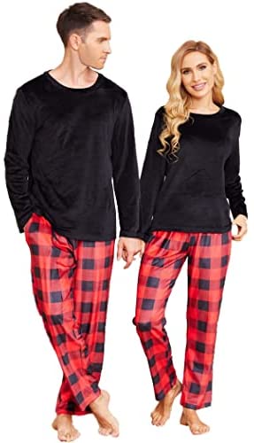 Matching Pajamas for Couples Set Fleece Pjs