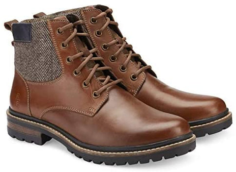 Reserved Footwear New York Lennox Men’s Fashion Classic Combat Leather Ankle Mid-Top Motorcycle Boots, Chukka Heel, Round Toe & Rubber Outsole
