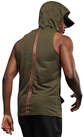 iWoo Men's Workout Hooded Sleeveless Gym Tank Tops Muscle Tee T Shirts with Hood