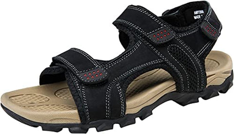 Men's Sandals Summer Casual Genuine Leather Beach Sandals for Men Outdoor and Indoor Comfort Open Toe Fisherman Sandals