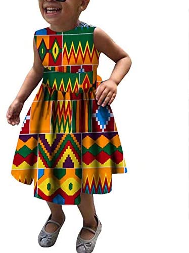 XIAOHUAGUA African Print Dresses for Women Girls Big Size Casual Swing Beach Skirt