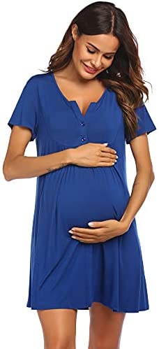 Labor and Delivery Gown, Nursing Nightgown, Maternity Nightgowns for Hospital Short