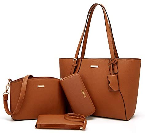 Women Fashion Handbags Wallet Tote Bag Shoulder Bag Top Handle Satchel Purse Set 4pcs