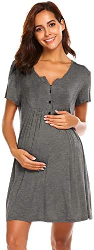 Labor and Delivery Gown, Nursing Nightgown, Maternity Nightgowns for Hospital Short