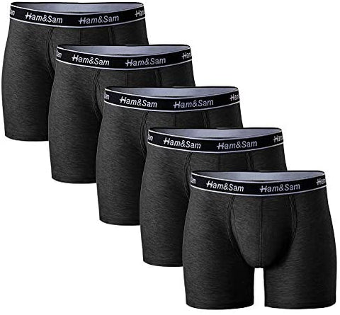 Men's Boxer Brief 4 Pack Bamboo Viscose Soft Comfortable Breathable Underwear for Men