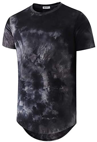 KLIEGOU Men's Hip hop Tie Dye Short Sleeve T-Shirt