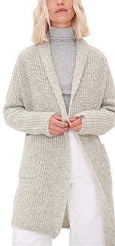 Aoysky Women's Long Sleeve Cable Knit Sweater Open Front Cardigan Loose Outerwear with Pockets