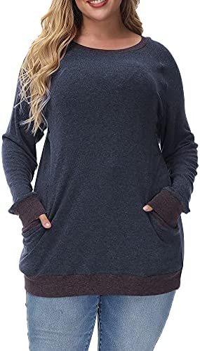 Plus Size Sweatshirts for Women No Hood Crewneck Pullover Long Sleeve Tops Fall Casual Tunic Sweatshirt