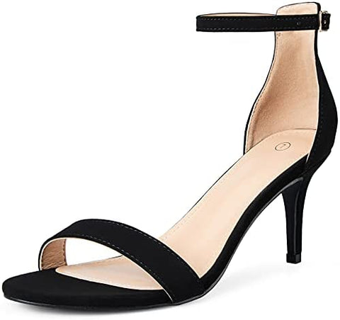 mysoft Women's Stilettos Pump Heel Sandals Ankle Strap Open Toe