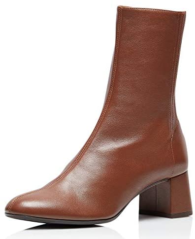 FSJ Women Comfort Ankle Boots Closed Round Toe Block Chunky Mid Heels Ankle-Wrap Back Zipper Party Dress Fall Winter Shoes Size 4-15 US