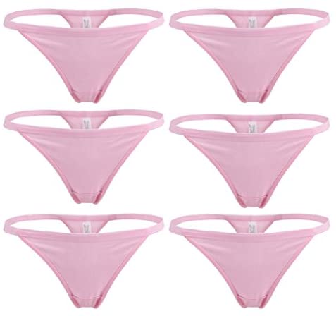 Women Cotton Low Rise Soft Breathable T-Back G-String Thong Panties Multi Packs