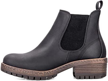 mysoft Women's Fashion Chelsea Boots Chunky Heel Ankle Booties