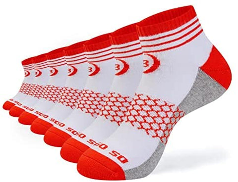 Womens Ankle Socks 7 Pairs Running Athletic Cushioned Sole Heel Shield Socks With Tab