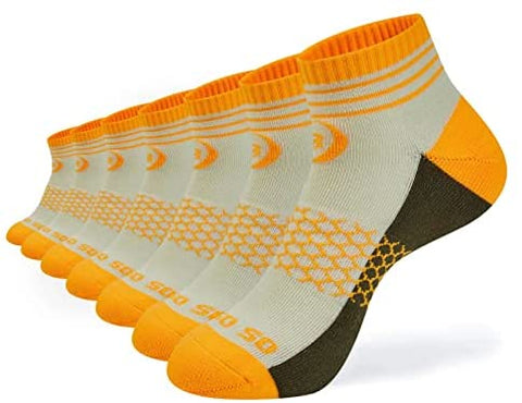 Womens Ankle Socks 7 Pairs Running Athletic Cushioned Sole Heel Shield Socks With Tab