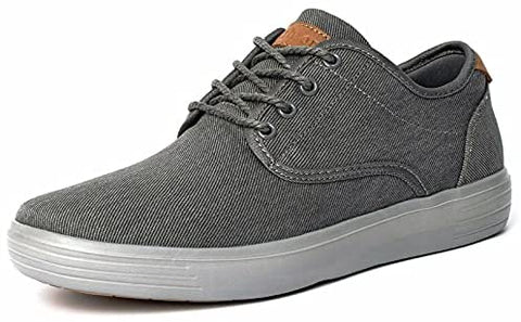konhill Men's Canvas Fashion Sneakers - Lace-up Casual Flat Walking Skate Shoes