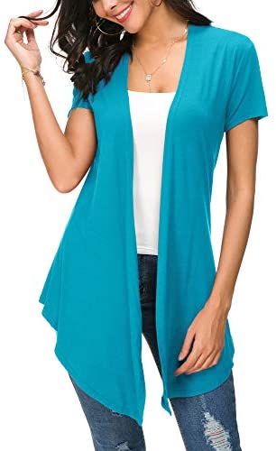 Womens Open Front Short Sleeve Cardigans for Women Lightweight Summer Drape Cardigan Vest