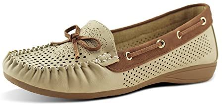 Women Classic Tie Driver Moccasins Boat Shoes Slip on Flats Loafers