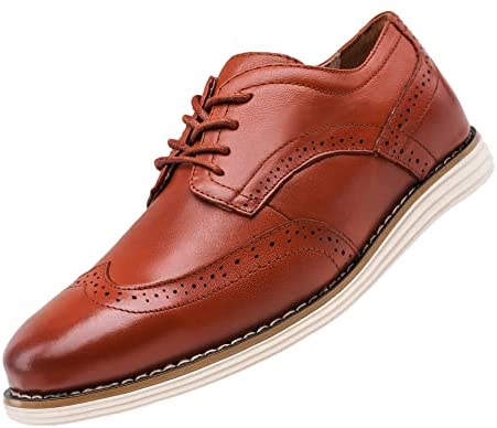 Men's Dress Shoes Leather Brogue Wingtip Oxford Shoes Business Casual Shoes for Men