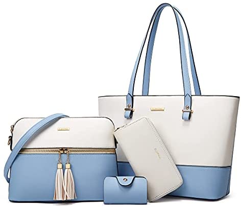 Women Fashion Handbags Wallet Tote Bag Shoulder Bag Top Handle Satchel Purse Set 4pcs
