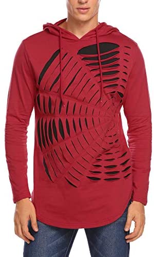Men's Spider Hooded Web Long Sleeve Casual Lightweight Pullover