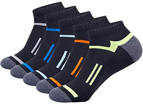 Mens Athletic Ankle Sports Running Low Cut Socks for Men 5 Pack