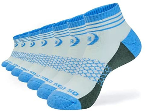 Womens Ankle Socks 7 Pairs Running Athletic Cushioned Sole Heel Shield Socks With Tab