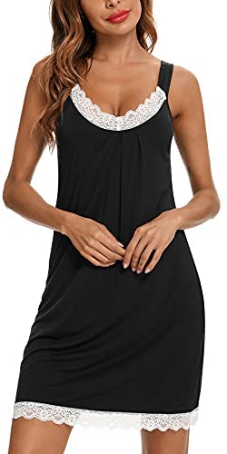 Sexy Lingerie Sleepwear for Women Chemises V-Neck Full Slip Babydoll Nightgown Dress S-XXL