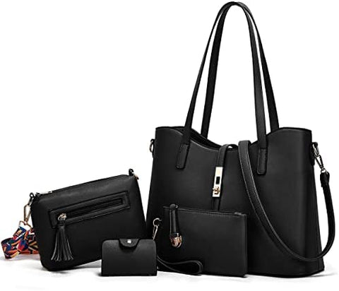 Women Fashion Handbags Wallet Tote Bag Shoulder Bag Top Handle Satchel Purse Set 4pcs