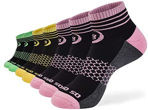 Womens Ankle Socks 7 Pairs Running Athletic Cushioned Sole Heel Shield Socks With Tab