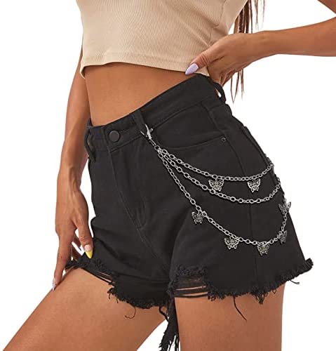 Women Chain Belt For Jeans Silver Waist Chain Girls Adjustable Body Link Belts Fashion Pants Pocket Belts For Dresses