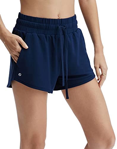 Women's Casual Elastic Waist Drawstring Shorts Workout Running Athletic Biker Shorts with Pockets