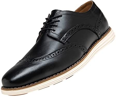 Men's Dress Shoes Leather Brogue Wingtip Oxford Shoes Business Casual Shoes for Men