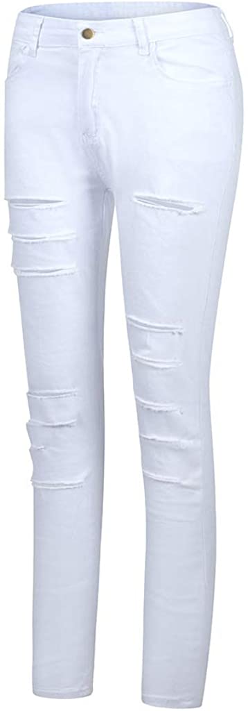 elselect Women's Ripped Jeans for Women High Waist Butt Lifting Skinny Distressed Jeans Leggings with Pockets