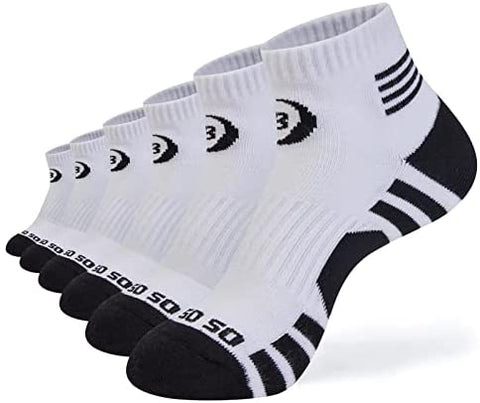 Mens Ankle Socks Athletic Thick Cushioned Breathable 6 Pairs Low MID-CREW With Arch Support Cozy Cotton Socks