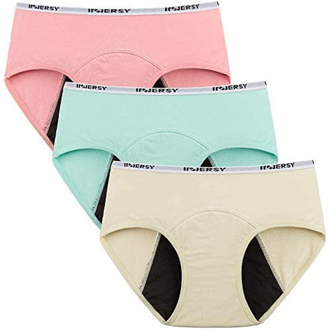 INNERSY Big Girls' Period Panties Menstrual Underwear for First Period Starter 3-Pack