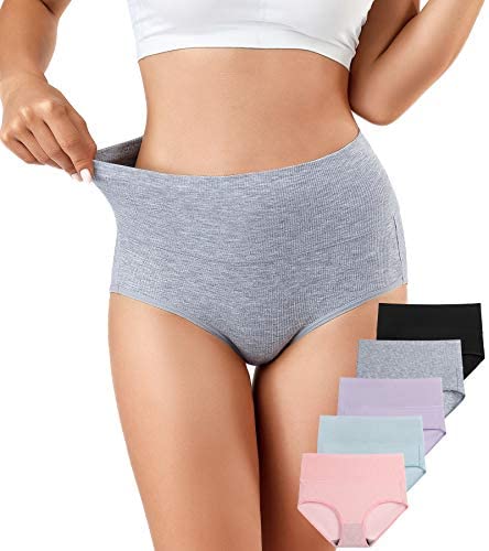 Womens Underwear High Waist Cotton Underwear Soft Underwear Super Stretchy Briefs Full Coverage Panties Women