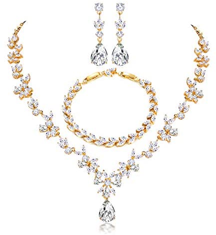 White Gold Plated Jewelry Set with White AAA Cubic Zirconia